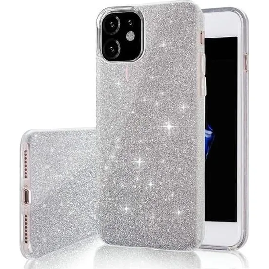 iPhone 16 Glitter 3-i-1 Elegant Cover - Sølv