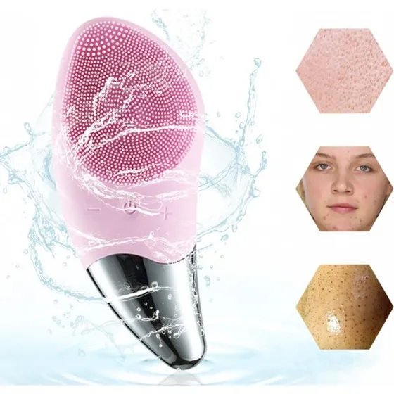Vibrerende ansigtsrenser i silikone, Rosa