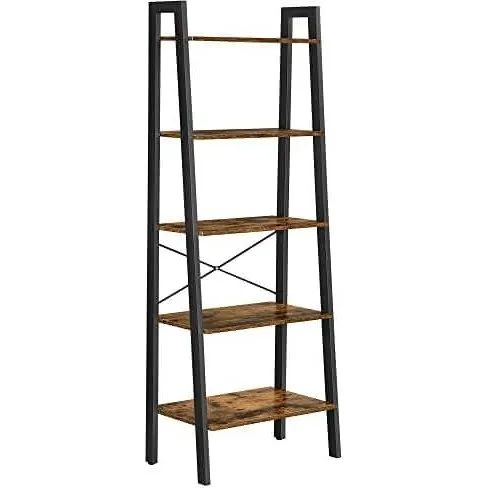 Vasagle Ladder hylde, 5-lags industriel reol, rustik brun LLS45X
