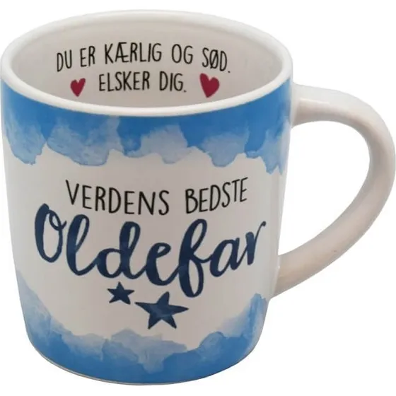 Enjoy Mug Verdens bedste Oldefar - Hvid og blå