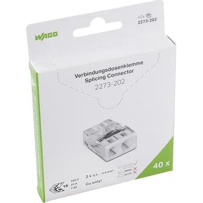 Wago 2273 2-leder 2,5mm² Blisterpakke (40 stk.)