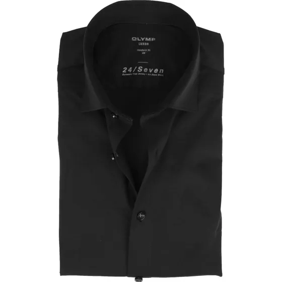 OLYMP Luxor Jersey Stretch Skjorte 24/Seven Sort, str. 48