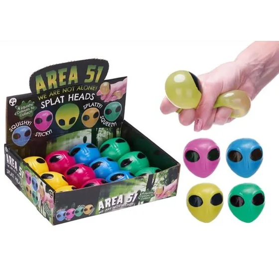 Alien Splat Heads 6 cm - Sjovt fidget-legetøj til samlere
