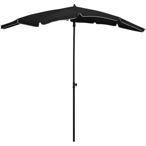 vidaXL parasol med stang 200x130 cm sort