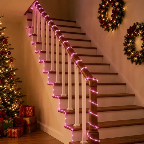 vidaXL LED-lysslange til jul, 2400 LED, 100 m, Pink