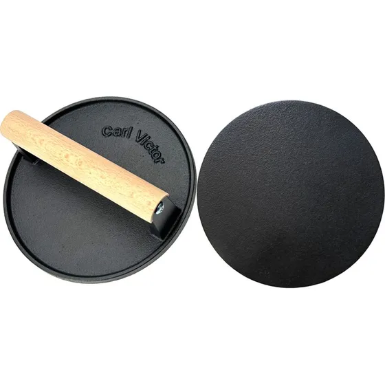 Carl Victor Smash Burger grillpresser 17,5 cm, glat støbejern