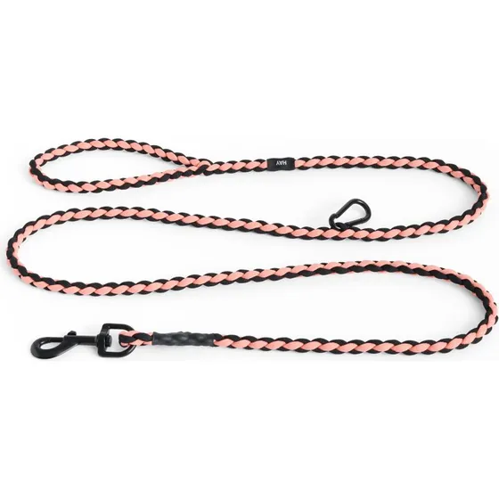 HAY Hundesnor Braided Adjustable M/L - Pink & Black (160 cm)