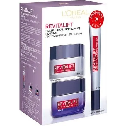 L'Oréal Paris Revitalift Filler-sæt med 1,5% Hyaluronsyre