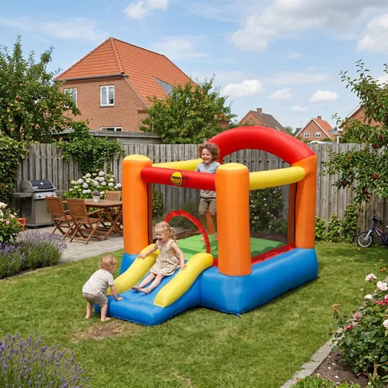 HappyHop Hoppeborg med rutsjebane, 260x210x200 cm