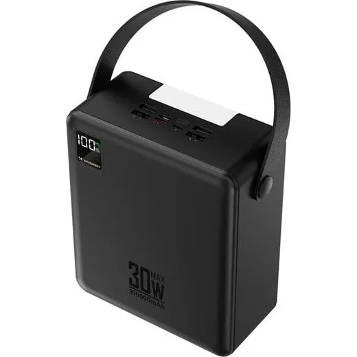 Wozinsky W8-B Powerbank 100000mAh 30W 2xUSB-A 2xUSB-C Sort