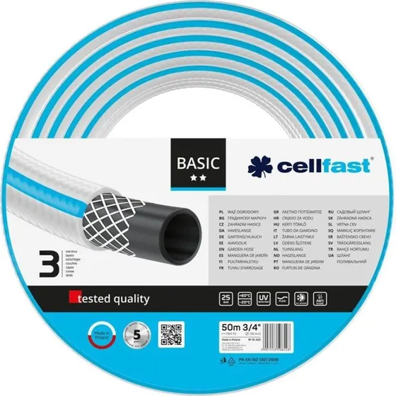 CELLFAST Basic Haveslange 50 m 3/4" blå/hvid