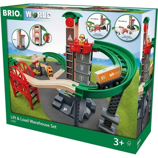 BRIO 33887 Togbane - Løft & Læs med Lagerbygning