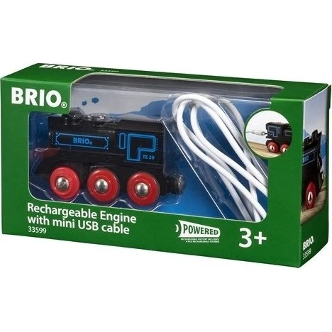 BRIO Genopladeligt lokomotiv, sort m. mini USB