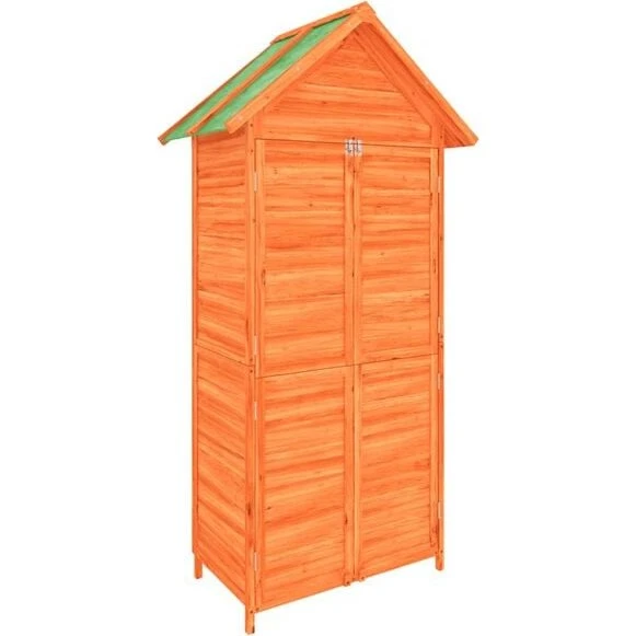 vidaXL redskabsskur i massivt fyrretræ 89x52,5x175 cm brun