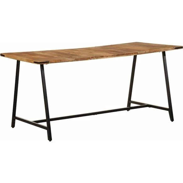 Spisebord 160x80x75 cm massivt mangotræ med jernstel