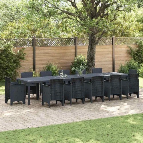 vidaXL Havebord Poly Rattan Antracit 400x100x73 cm