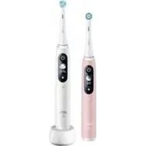 Oral-B iO 6 Duo Elektriske Tandbørster - Hvid/Pink med Etui