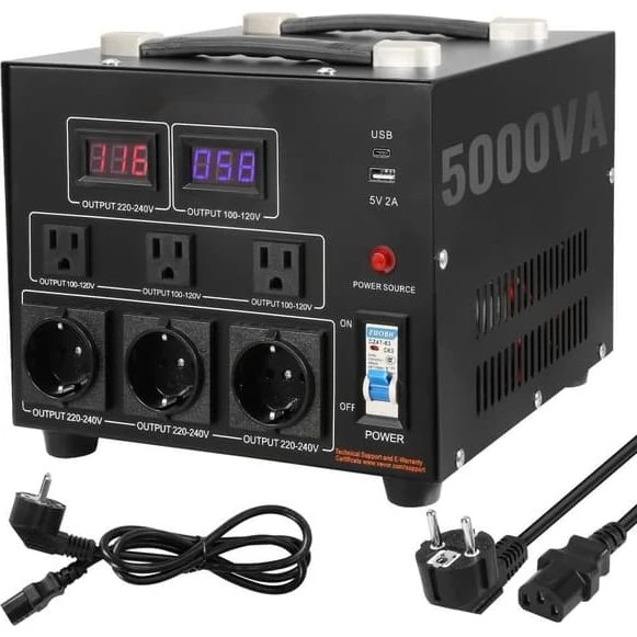Volt Omformer Transformer 5000W - Step Up/Down 110V-220V