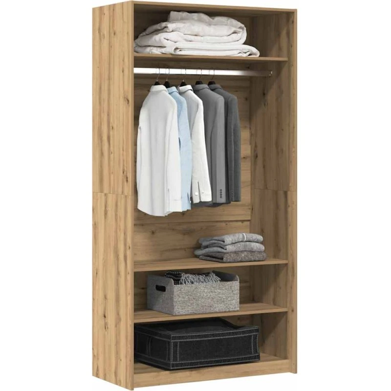 Klædeskab 100x50x200 cm egetræslook