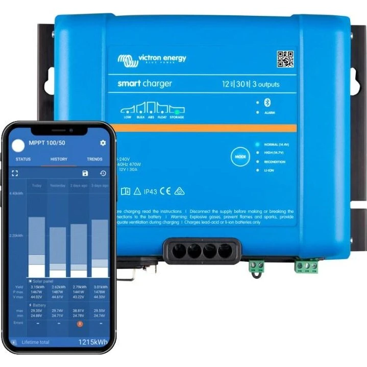 Victron Energy Smart IP43 Charger 12/30 (3) 12V 30A