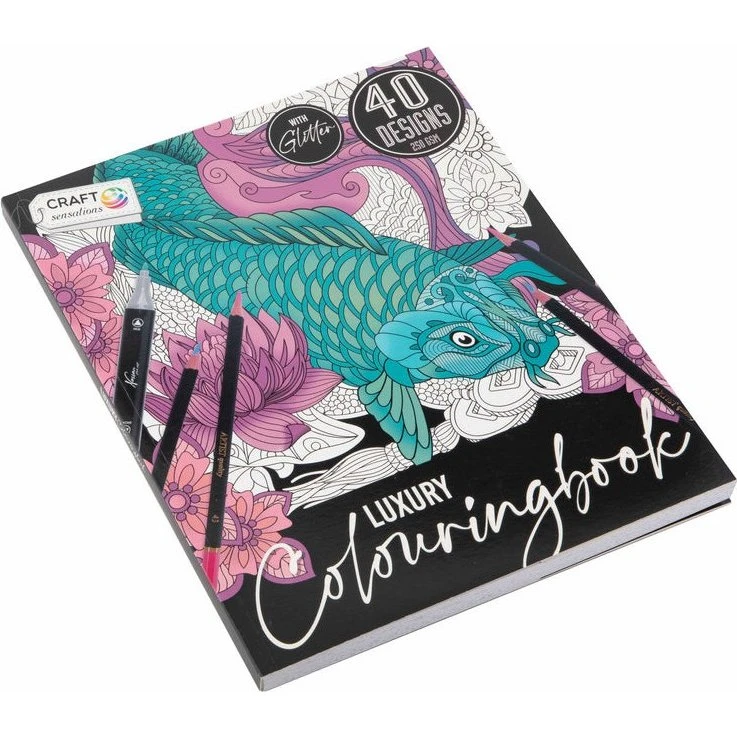 Legind Craft Sensations Malebog med Glimmer - Koi (40 designs)