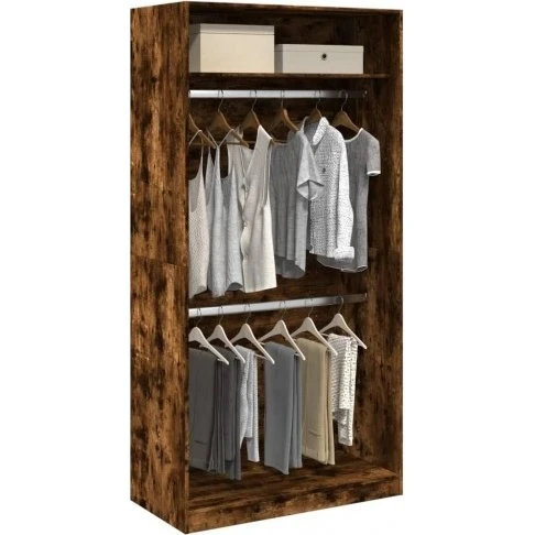 UdenMærke Klædeskab 100x50x200 cm – Røget egetræ