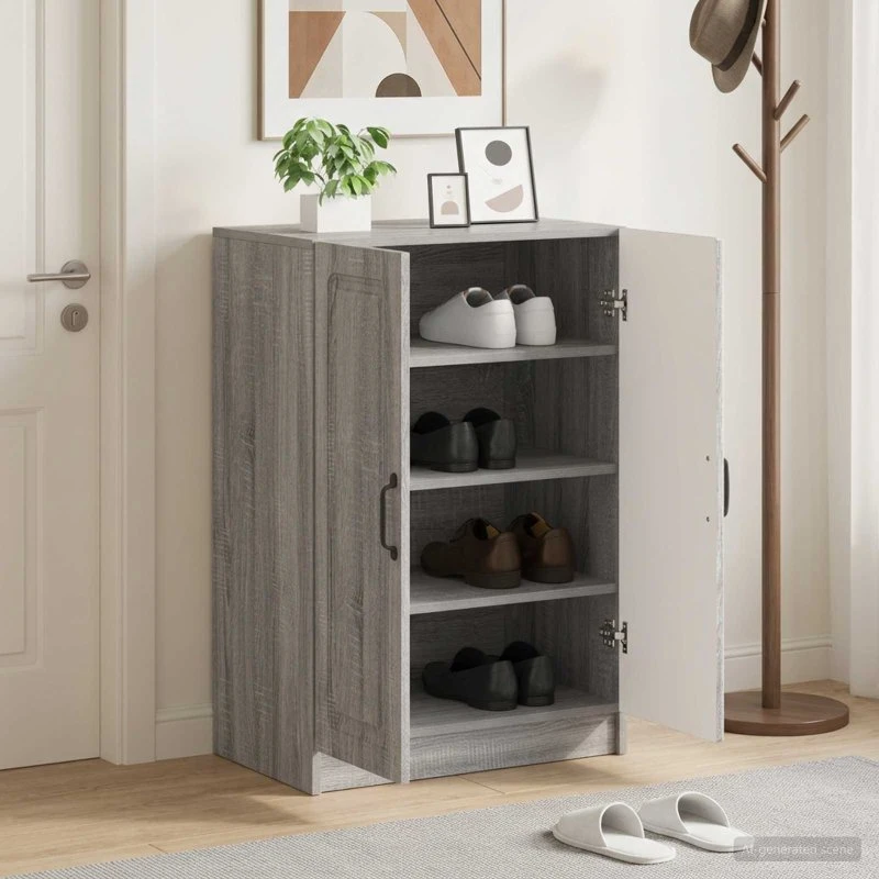 vidaXL Skoskab UTRECHT Grå Sonoma 59,5 x 39,5 x 87 cm