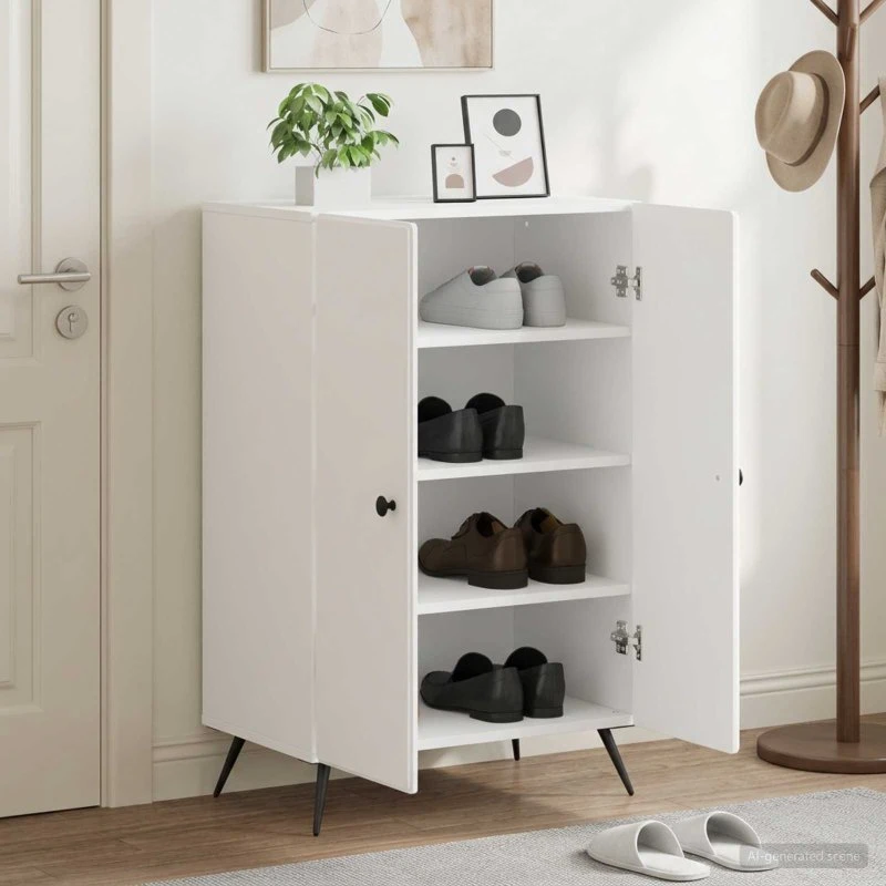 vidaXL Skoskab BREDA Hvid 59,5 x 39,5 x 90 cm