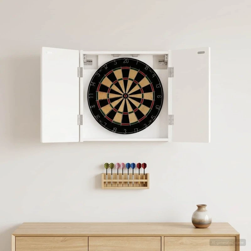 vidaXL Dartskab ALKMAAR Hvid 52,5 x 10,5 x 53,5 cm