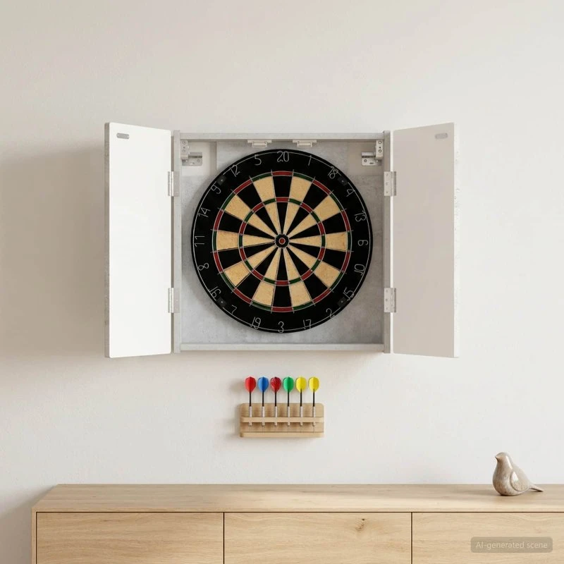vidaXL Dartskab ALKMAAR Betongrå 52,5 x 53,5 cm