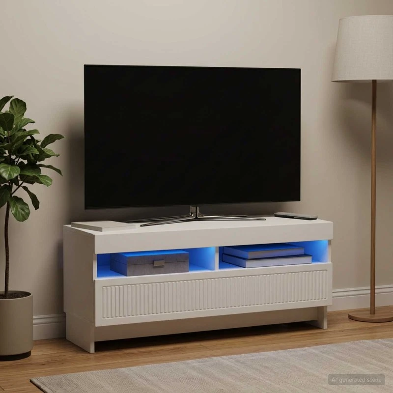 vidaXL LED TV-skab EDE 100x35x43 cm - Hvid