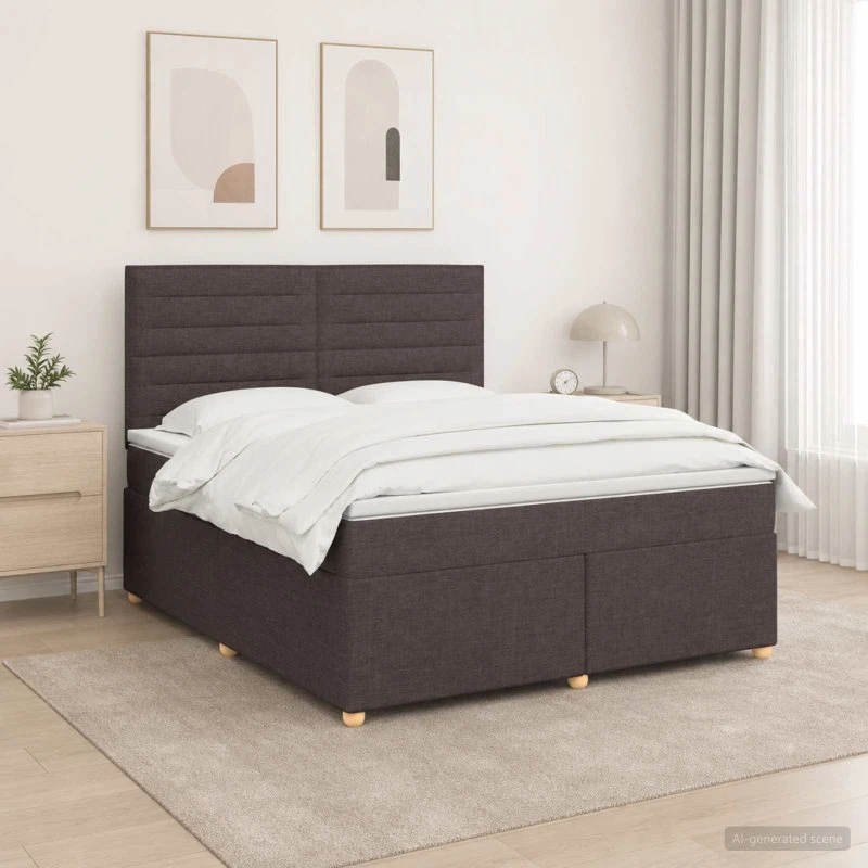 vidaXL Boxmadras med topmadras, Mørk Brun, 140 x 200 cm