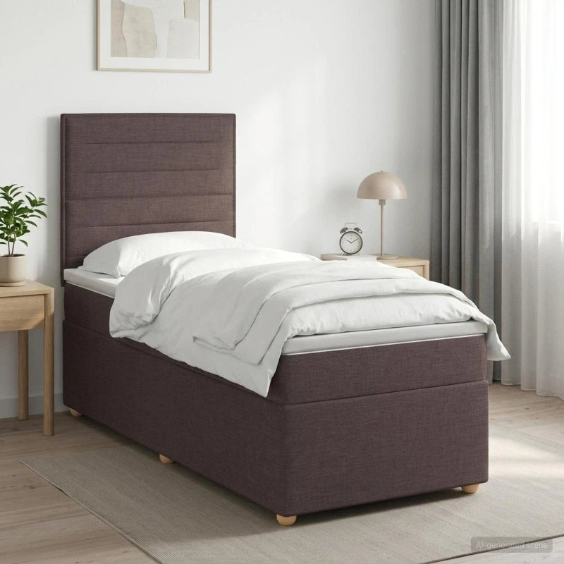 vidaXL Boxmadras med topmadras 90x190 cm - Mørk Brun