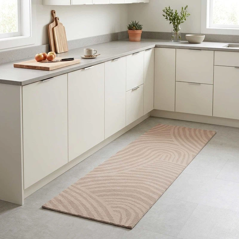 vidaXL Køkkentæppe Taupe Skandinavisk 150 x 45 cm
