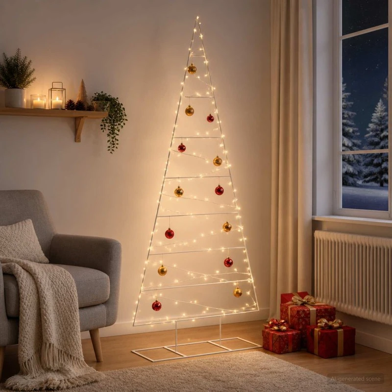 vidaXL KUOPIO Metal juletræ 210 cm - Hvid