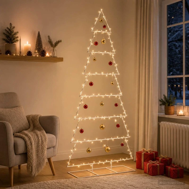 vidaXL KUOPIO Juletræ i metal 210 cm - Hvid