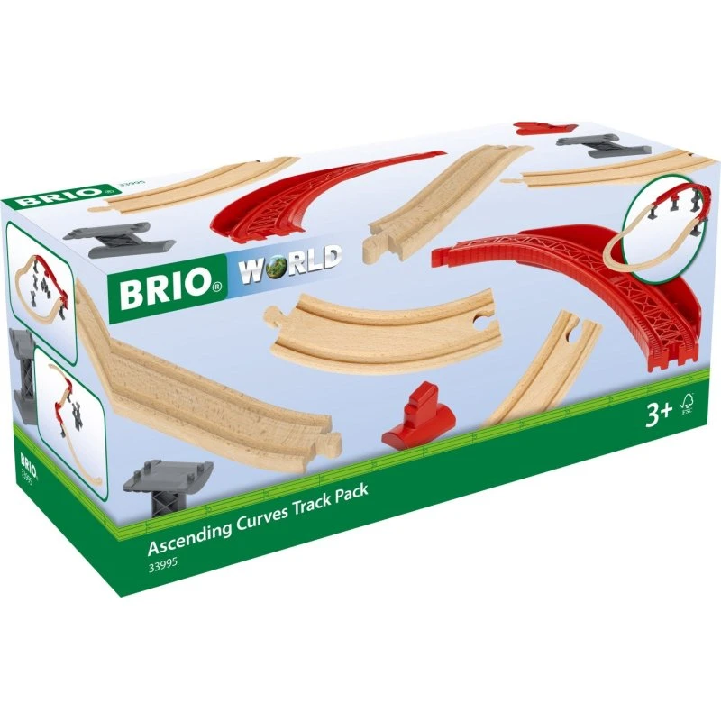 BRIO World 33995 Stigende kurver - Hævede, buede skinner