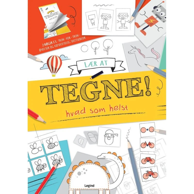 Legind Lær at Tegne Bog med Tegneblok - 64 Sider