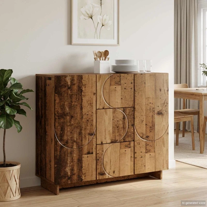 vidaXL Sideboard Gammelt træ 85.5 x 31 x 75 cm