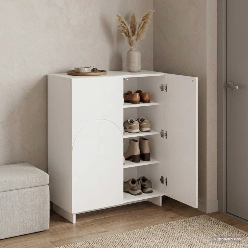 vidaXL Skoskab 73 x 38 x 87,5 cm i hvid højglans