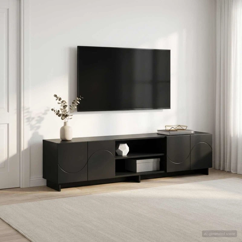 vidaXL TV-bord 180 x 34,5 x 40 cm - Sort