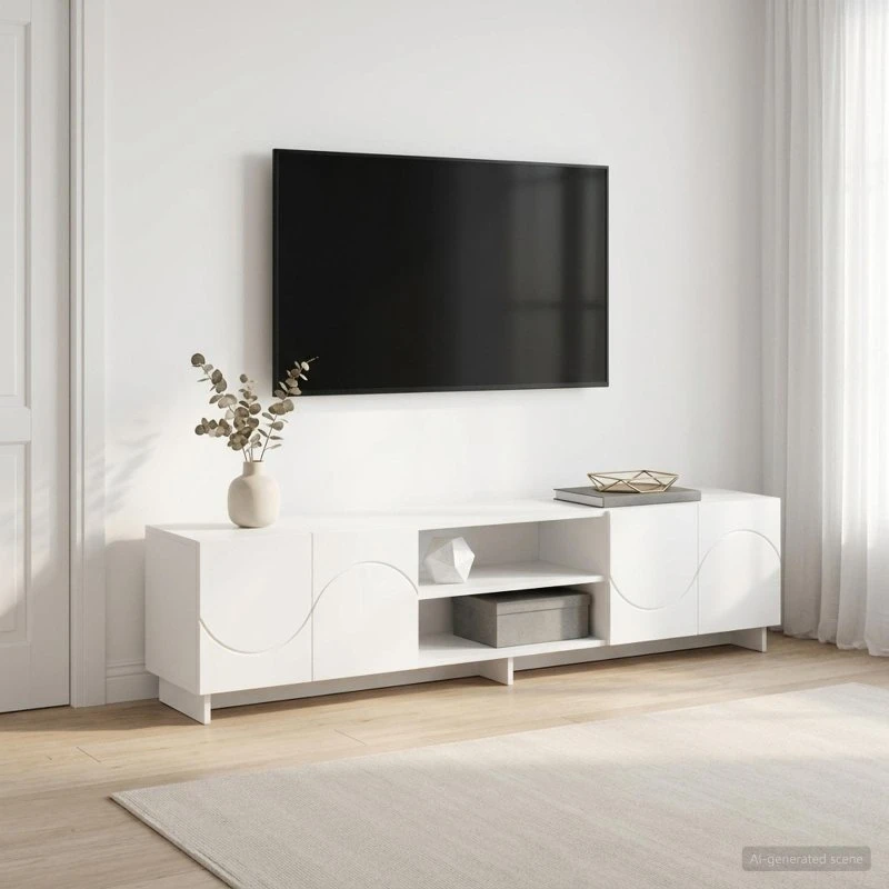 vidaXL TV-bord 180 x 34,5 x 40 cm - Hvid