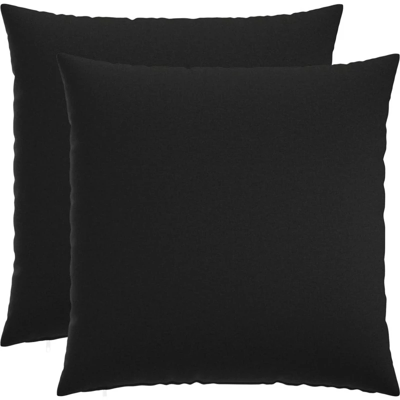 vidaXL HEERLEN Pudebetræk 2 stk. Sort 80 x 80 cm