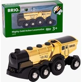 BRIO 33630 Mighty Action Lokomotiv, batteridrevet - Guld