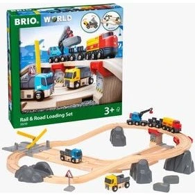 BRIO World 33210 – Rail & Road Loading Set (32 dele)