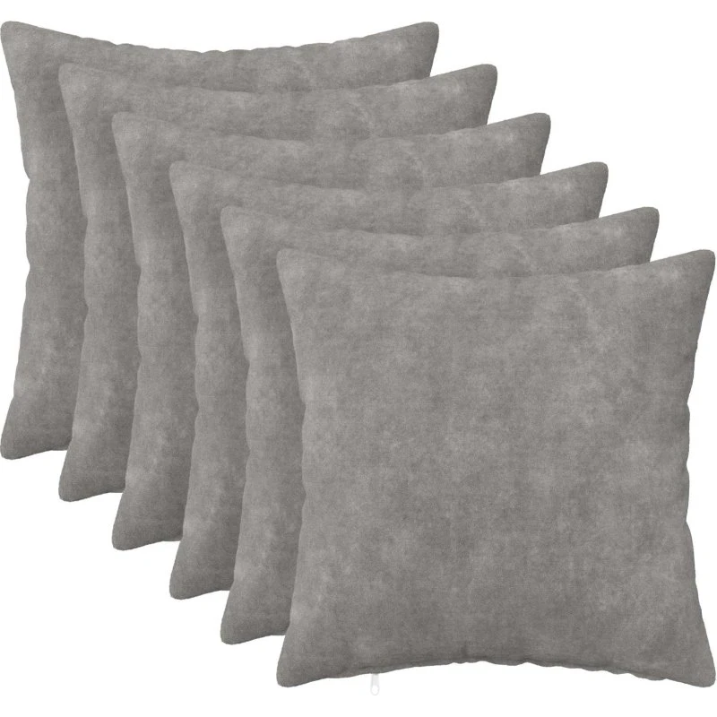 vidaXL HEERLEN Pudebetræk 6 stk - Lysegrå 50 x 50 cm Mikrofleece