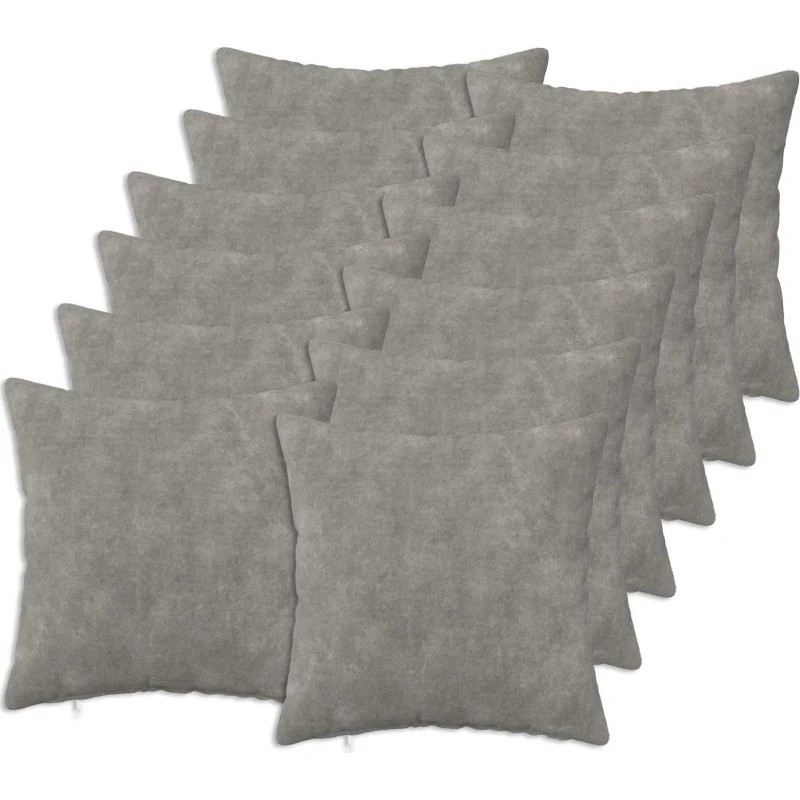 vidaXL HEERLEN Pudebetræk 12 stk. Lysegrå 45x45 cm Mikrofleece