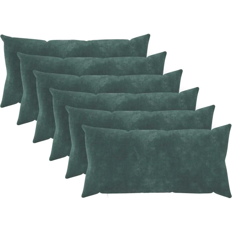 vidaXL HEERLEN Pudebetræk 6 stk. Hav Blå 40x80 cm Mikrofiber Fleece