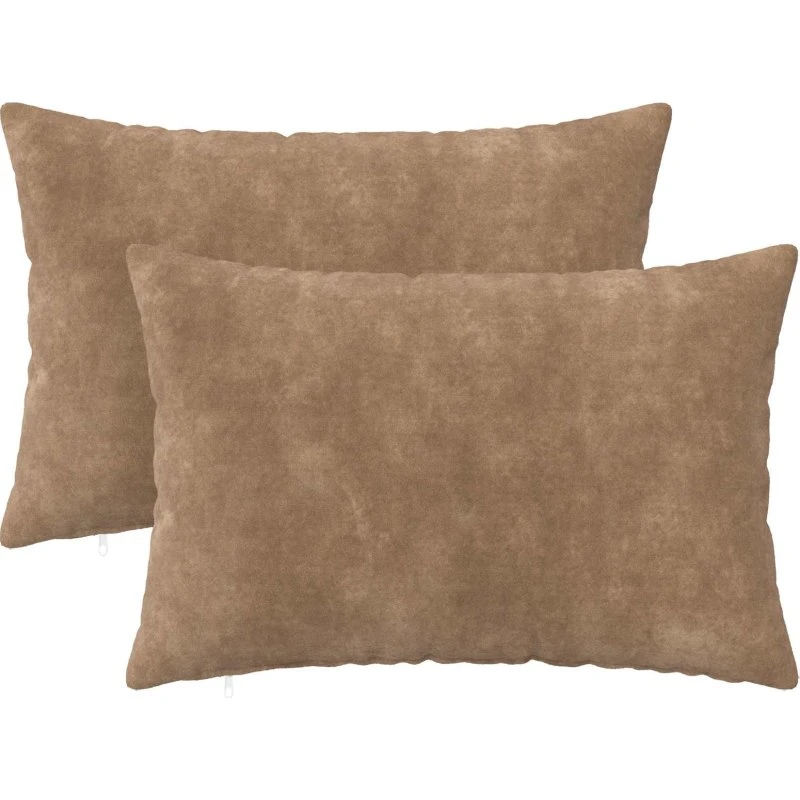 vidaXL HEERLEN Pudebetræk 2 stk - Gråbrun 40 x 60 cm Mikrofleece