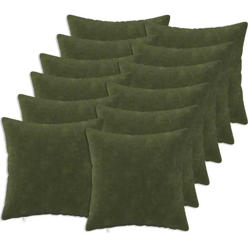 vidaXL HEERLEN Pudebetræk 12 stk. Grøn 40x40 cm Mikrofiber Fleece